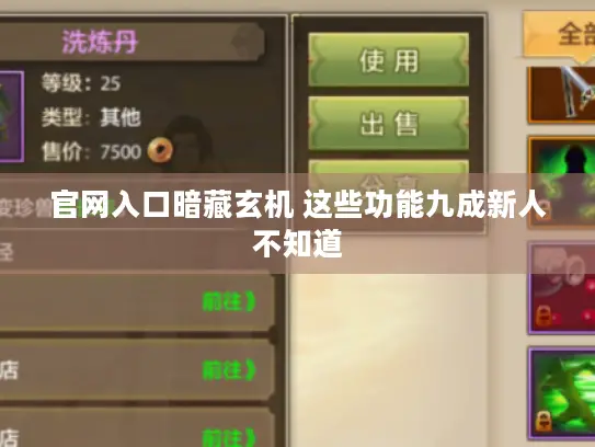 官网入口暗藏玄机 这些功能九成新人不知道