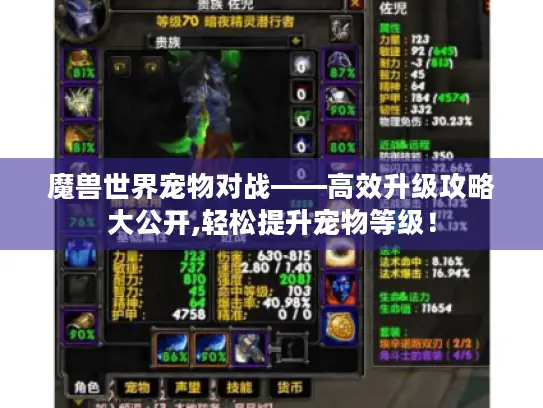 魔兽世界宠物对战——高效升级攻略大公开,轻松提升宠物等级！