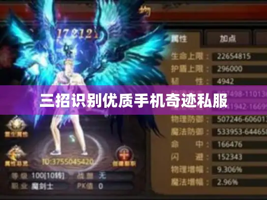 三招识别优质手机奇迹私服