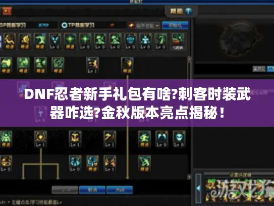 DNF忍者新手礼包有啥?刺客时装武器咋选?金秋版本亮点揭秘！