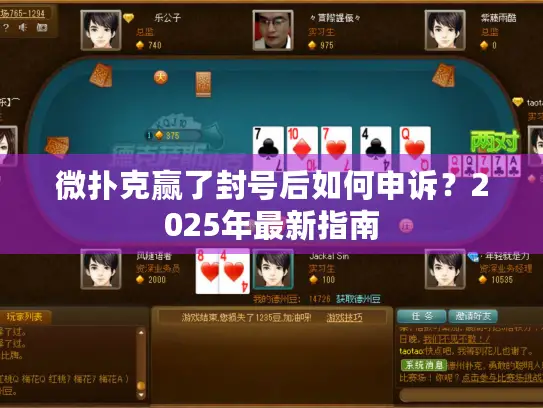 微扑克赢了封号后如何申诉？2025年最新指南