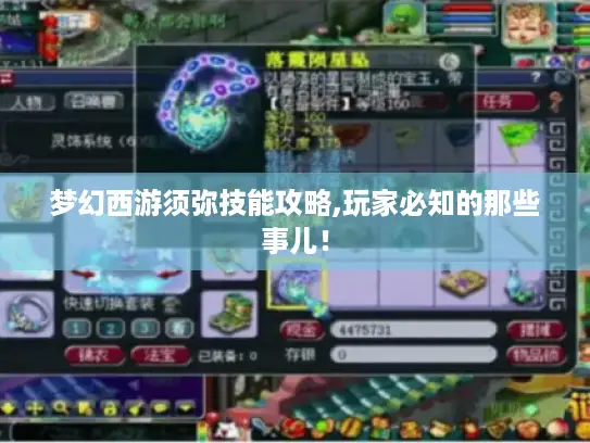 梦幻西游须弥技能攻略,玩家必知的那些事儿！