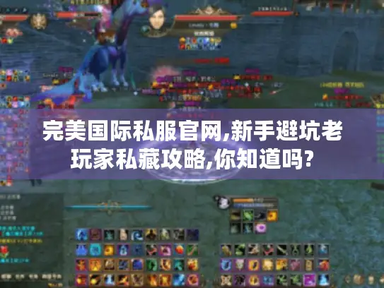 完美国际私服官网,新手避坑老玩家私藏攻略,你知道吗?