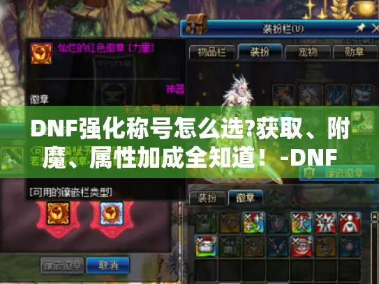 DNF强化称号怎么选?获取、附魔、属性加成全知道！-DNF强化称号