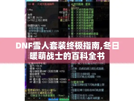 DNF雪人套装终极指南,冬日暖萌战士的百科全书