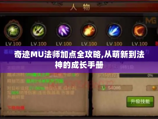 奇迹MU法师加点全攻略,从萌新到法神的成长手册 奇迹MU法师加点全攻略,从萌新到法神的成长手册