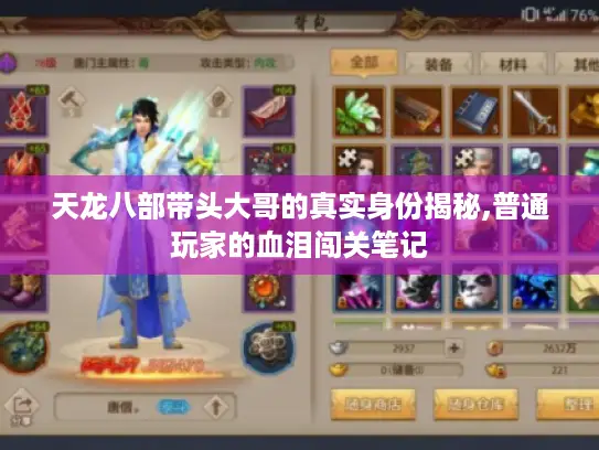天龙八部带头大哥的真实身份揭秘,普通玩家的血泪闯关笔记