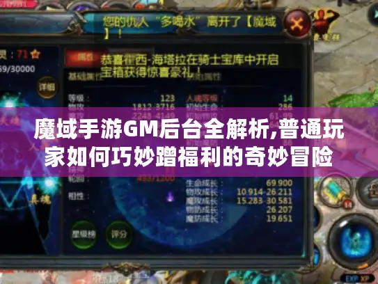 魔域手游GM后台全解析,普通玩家如何巧妙蹭福利的奇妙冒险