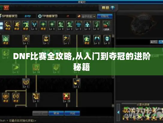 DNF比赛全攻略,从入门到夺冠的进阶秘籍 DNF比赛全攻略,从入门到夺冠的进阶秘籍