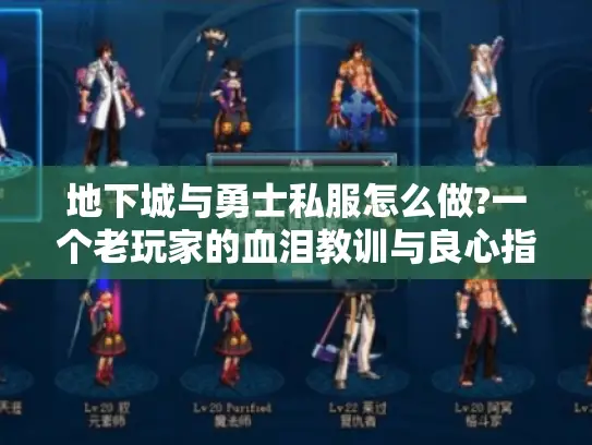 地下城与勇士私服怎么做?一个老玩家的血泪教训与良心指南