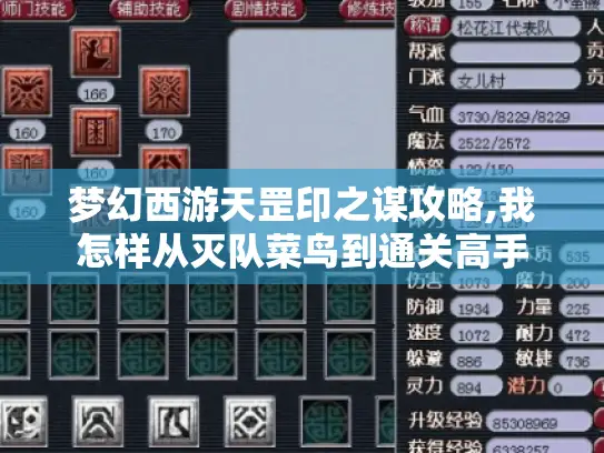 梦幻西游天罡印之谋攻略,我怎样从灭队菜鸟到通关高手