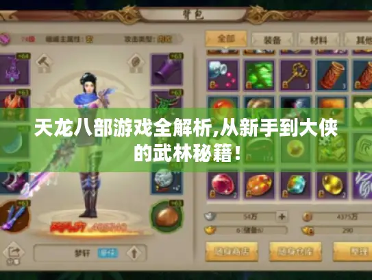 天龙八部游戏全解析,从新手到大侠的武林秘籍！