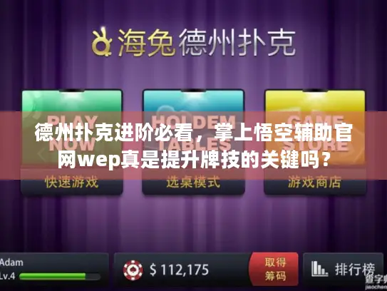 德州扑克进阶必看，掌上悟空辅助官网wep真是提升牌技的关键吗？