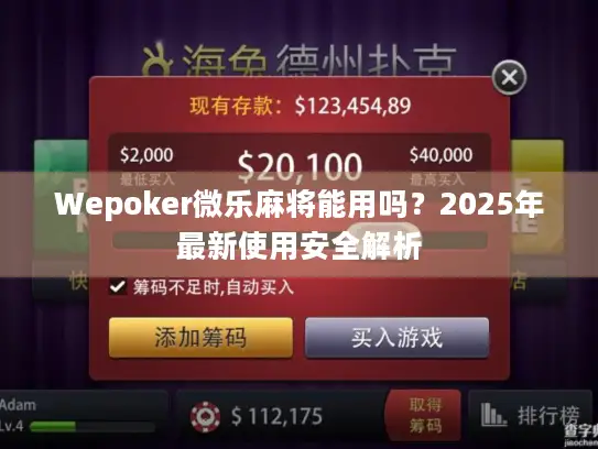 Wepoker微乐麻将能用吗？2025年最新使用安全解析