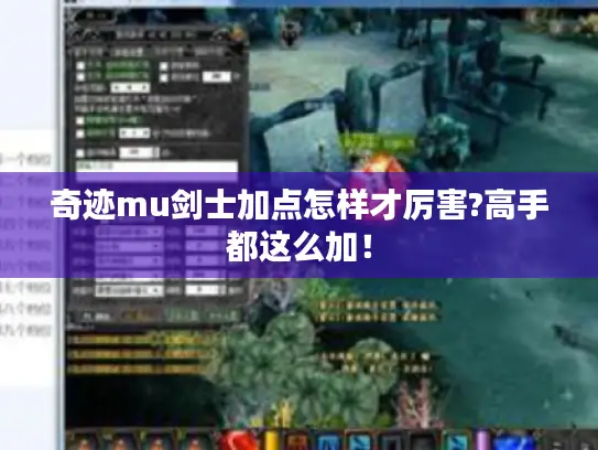 奇迹mu剑士加点怎样才厉害?高手都这么加！