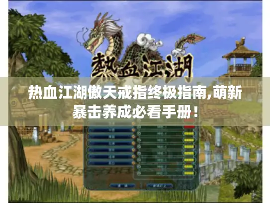 热血江湖傲天戒指终极指南,萌新暴击养成必看手册! 热血江湖傲天戒指终极指南,萌新暴击养成必看手册!