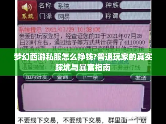 梦幻西游私服怎么挣钱?普通玩家的真实踩坑与暴富指南