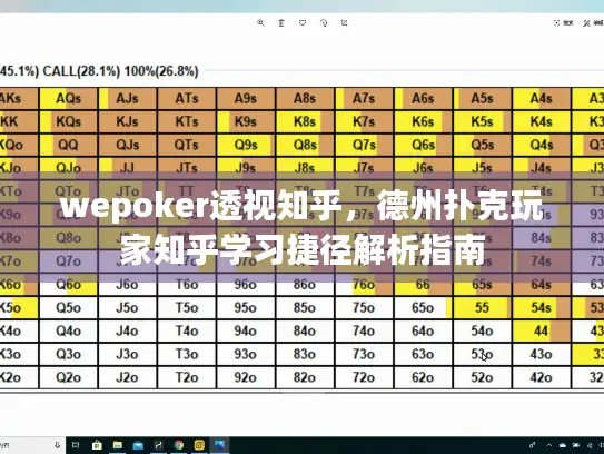 wepoker透视知乎,德州扑克玩家知乎学习捷径解析指南 wepoker透视知乎,德州扑克玩家知乎学习捷径解析指南