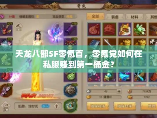 天龙八部SF零氪首，零氪党如何在私服赚到第一桶金？