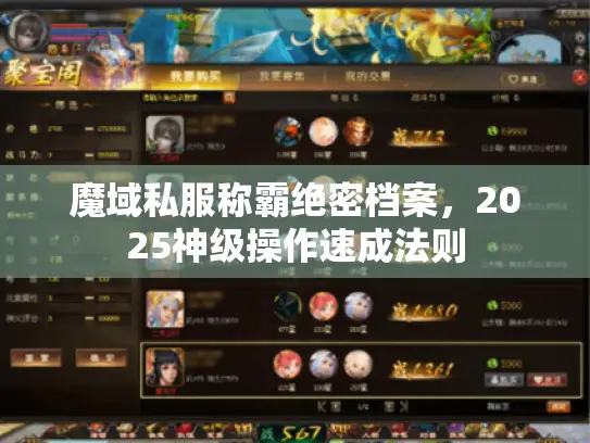 魔域私服称霸绝密档案，2025神级操作速成法则