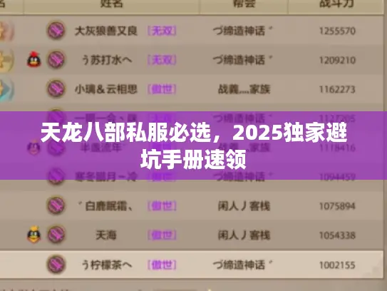 天龙八部私服必选,2025独家避坑手册速领 天龙八部私服必选,2025独家避坑手册速领