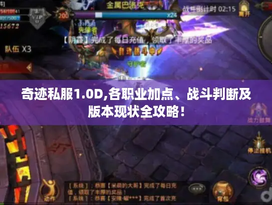 奇迹私服1.0D,各职业加点、战斗判断及版本现状全攻略！