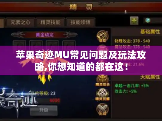 苹果奇迹MU常见问题及玩法攻略,你想知道的都在这! 苹果奇迹MU常见问题及玩法攻略,你想知道的都在这!