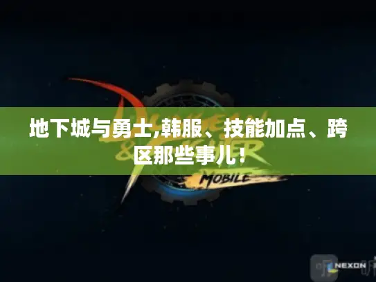 地下城与勇士,韩服、技能加点、跨区那些事儿！
