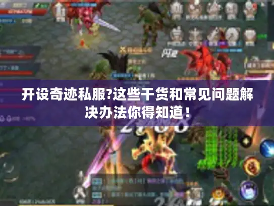 开设奇迹私服?这些干货和常见问题解决办法你得知道！