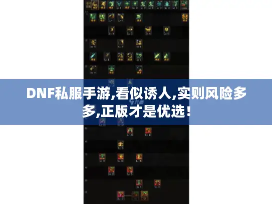 DNF私服手游,看似诱人,实则风险多多,正版才是优选！