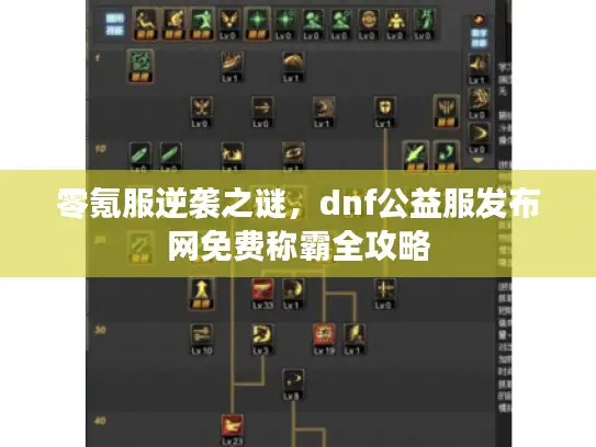 零氪服逆袭之谜，dnf公益服发布网免费称霸全攻略