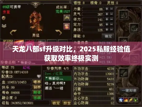 天龙八部sf升级对比，2025私服经验值获取效率终极实测