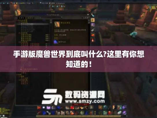 手游版魔兽世界到底叫什么?这里有你想知道的！