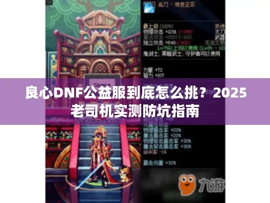 良心DNF公益服到底怎么挑？2025老司机实测防坑指南