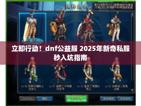 立即行动！dnf公益服 2025年新奇私服秒入坑指南