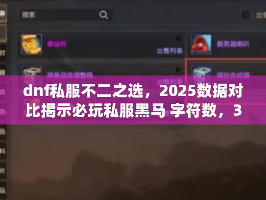 dnf私服不二之选，2025数据对比揭示必玩私服黑马 字符数，38）