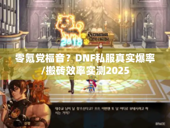 零氪党福音？DNF私服真实爆率/搬砖效率实测2025
