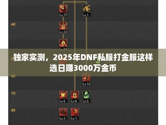 独家实测,2025年DNF私服打金服这样选日赚3000万金币 独家实测,2025年DNF私服打金服这样选日赚3000万金币