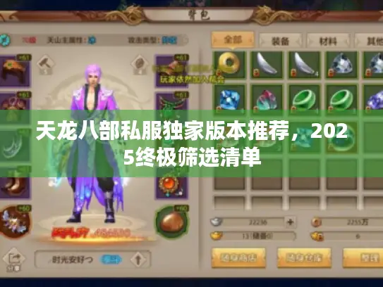 天龙八部私服独家版本推荐，2025终极筛选清单