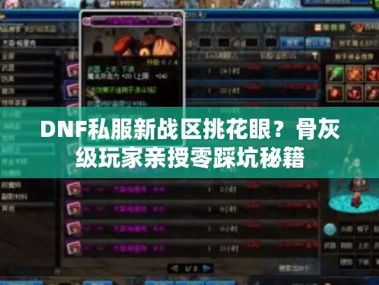 DNF私服新战区挑花眼？骨灰级玩家亲授零踩坑秘籍