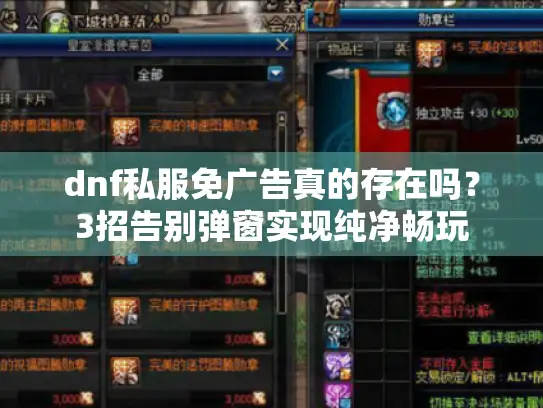 dnf私服免广告真的存在吗？3招告别弹窗实现纯净畅玩