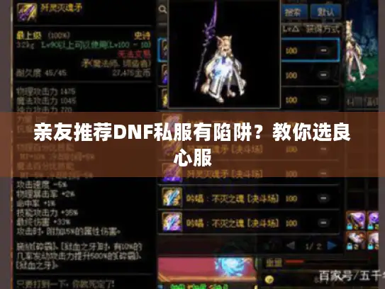 亲友推荐DNF私服有陷阱？教你选良心服