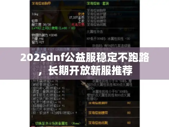 2025dnf公益服稳定不跑路，长期开放新服推荐