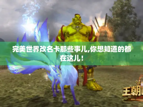 完美世界改名卡那些事儿,你想知道的都在这儿！
