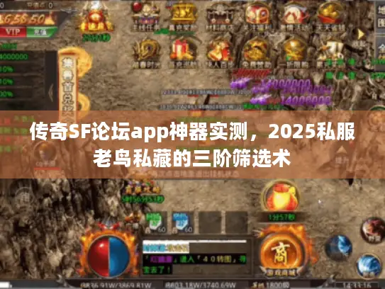 传奇SF论坛app神器实测，2025私服老鸟私藏的三阶筛选术