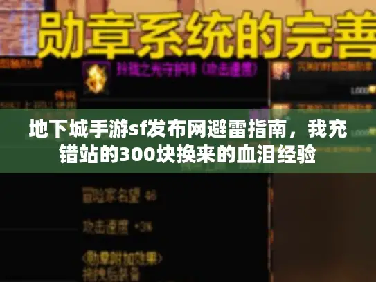 地下城手游sf发布网避雷指南，我充错站的300块换来的血泪经验