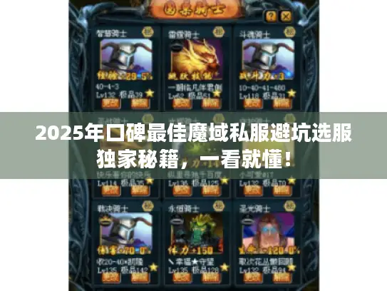 2025年口碑最佳魔域私服避坑选服独家秘籍，一看就懂！