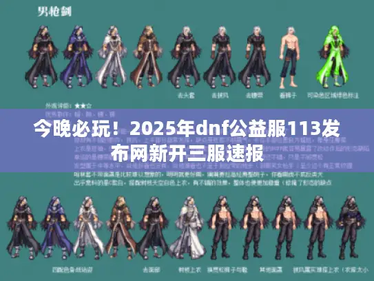 今晚必玩！2025年dnf公益服113发布网新开三服速报
