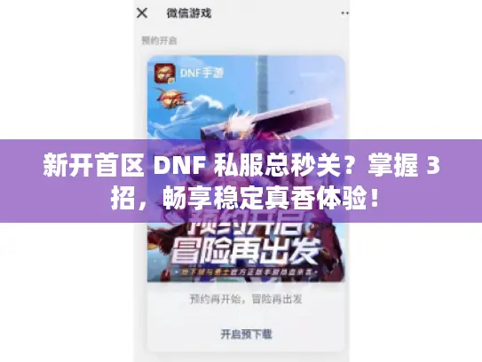 新开首区 DNF 私服总秒关？掌握 3 招，畅享稳定真香体验！