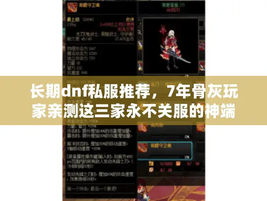 长期dnf私服推荐，7年骨灰玩家亲测这三家永不关服的神端